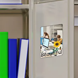 Espejo magnético para taquilla escolar y gimnasio, espejo acrílico decorativo con frase.