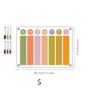 Transparente Acryl Magnetischer Wochenplaner Kalender Tafel mit Stiften für Kühlschrank.