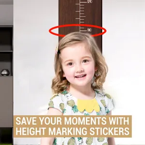 Adhesivo de pared de madera para medir altura de niños, regla de escala de crecimiento.