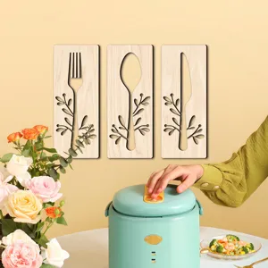 Décoration murale de couverts en bois lot de 3 fourchette cuillère couteau cuisine art mural