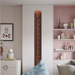 Regla de crecimiento de altura de madera para ninos, pegatina de pared diseno animal