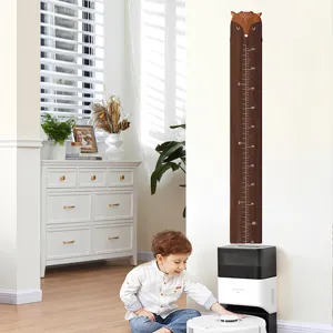 Medidor de altura de madera para niños, pegatina de pared regla de crecimiento con diseño de animales.