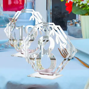Numéro de table miroir acrylique décoration de mariage présentoir de table numérique
