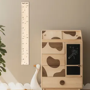 Medidor de altura infantil de madera adhesivo de pared con estrellas para decoracion