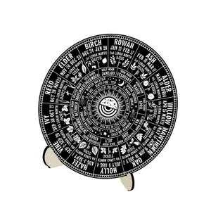 Wooden Wheel of the Year calendar desktop decoration pagan witchcraft astrology plaque