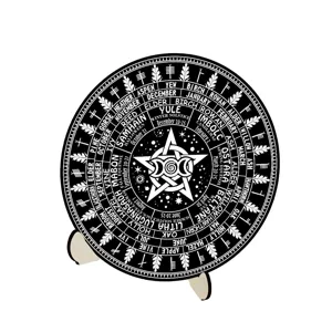 Wooden wheel of the year calendar tabletop display decoration pagan witchcraft decor