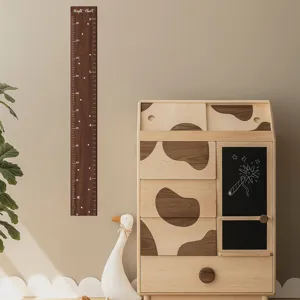 Tabla de altura de madera para niños pegatina de pared detalles de decoración infantil.