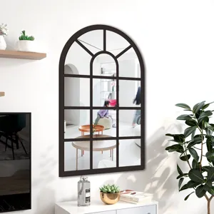 Arched window wall mirror decorative sticker acrylic frame home living room interior decor.