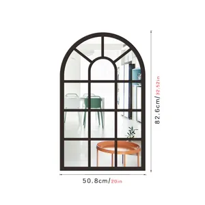 Arched window mirror wall sticker decorative acrylic wall decor for living room bedroom
