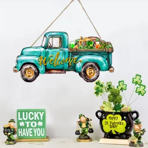 Set di decorazioni per feste di San Patrizio con camion e cartello da appendere