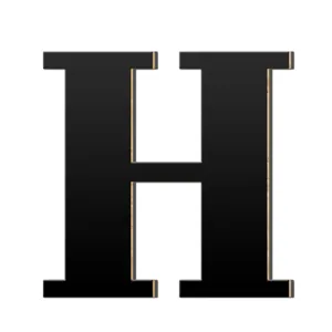 Huisdecoratie acryl hout 3D letter H muursticker modern zwart alfabet teken detail