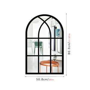 Arched window wall mirror acrylic decorative wall sticker for modern living room and bedroom home decor