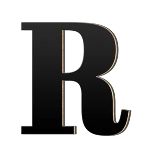 Gedetailleerd uitzicht op de 3D houten acryl letter R muursticker voor huisdecoratie.