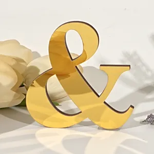 3D Spiegel Acryl En-Teken Letter Gouden Decoratief Stuk voor Huisdecoratie Weergave
