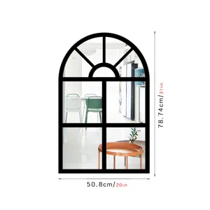 Arched window wall mirror decorative acrylic mirror sticker for living room bedroom