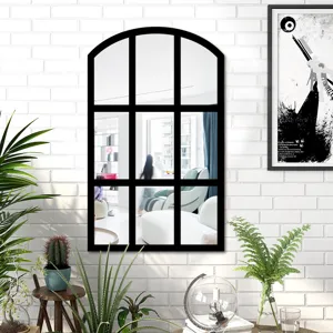 Arched window mirror wall sticker acrylic decorative wall mirror for living room home decor