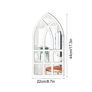 Acrylic arched window wall mirror sticker home decor living room bedroom decorative mirror
