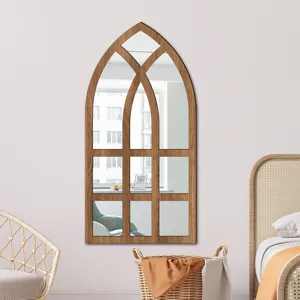 Gothic wooden arched window wall mirror acrylic sticker for home decor detail view