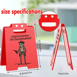 Funny office decor acrylic folding sign desktop ornament gift with cute cowboy frog design