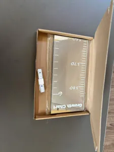 Acrylic mirror height chart for kids room wall decor, self-adhesive growth ruler with tape measure.
