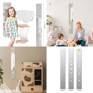 Acrylic mirror height growth chart wall sticker for kids room decor ruler and mirror.