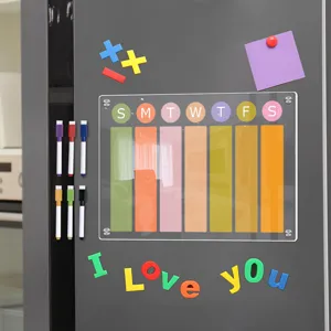 Transparente Acryl Magnetische Wochenkalender Kühlschrank Planer Tafel mit Stiften und Magneten.