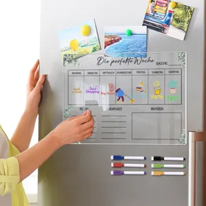 Transparente Acryl magnetische Wochenplaner Tafel für Kühlschrank mit bunten Stiften