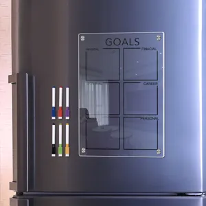 Transparente Acryl Magnettafel für Kühlschrank Ziele Planung Detailansicht Planer