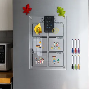 Transparente Acryl Magnetische Kalender Tafel für Kühlschrank Wochenplaner mit Stiften.