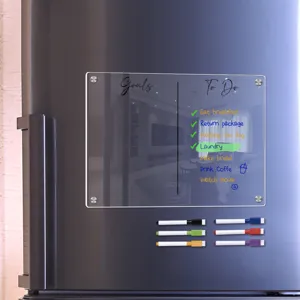 Klare Acryl Magnetische Trockenabwischbare Tafel für Kühlschrank Wochenplaner mit Stiften