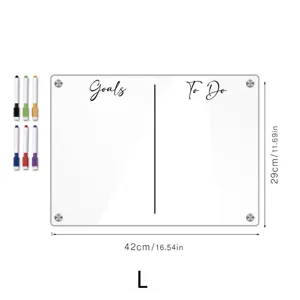 Transparente Acryl Schreibtafel Wochenplaner Memoboard mit Stiften und Grösse 42x29cm