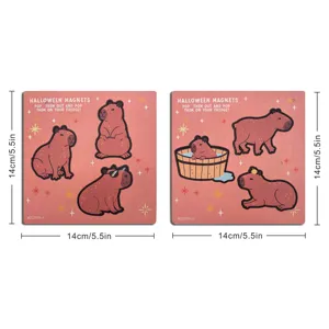 Niedliche Kapibara Holz Kühlschrankmagnet Set, Cartoon Tier Magnetaufkleber für Küche Heimdekoration.