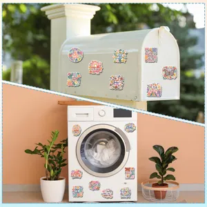 Decorative floral magnetic stickers for refrigerator mailbox and washing machine decor.