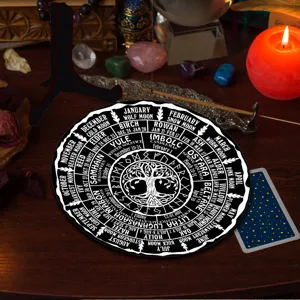 Wheel of the Year wooden calendar table decor pagan witchcraft astrology altar display