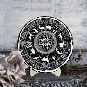 Wheel of the Year calendar table decoration plate Wiccan pagan altar decor display prop
