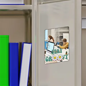 Espejo magnético para taquilla con bonito diseño de margarita retro para escuela y gimnasio.