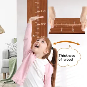 Medidor de altura de madera para niños, regla de crecimiento precisa para decoración de pared.