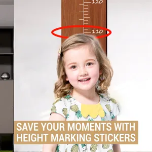 Medidor de altura de madera adhesivo de pared para niños, decoración y herramienta de medida.