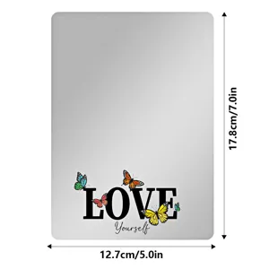 Espejo magnético para taquilla con mariposa colorida y diseño inspirador para gimnasio.