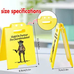 Funny acrylic cowboy frog desk sign miniature caution sign funny office decor item detail