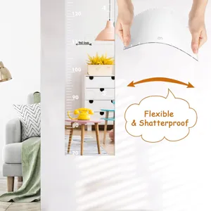 Acrylic height growth chart wall sticker for kids room, flexible shatterproof wall decor ruler.
