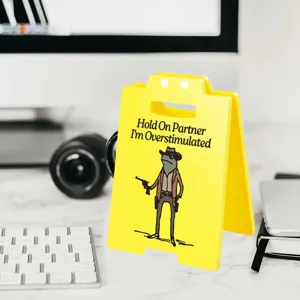 Funny office desk decor acrylic mini sign humorous prank gift for colleagues and friends.