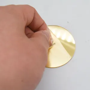 Acrylic table number sign, gold round wedding desk card, smooth acrylic material detail view.