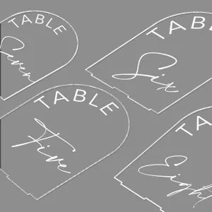 Clear acrylic wedding table number signs arch table cards set for wedding party decor