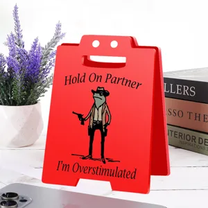 Funny acrylic desktop sign cowboy frog office decor humorous prank gift tabletop ornament stand