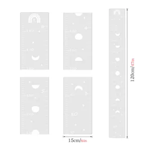 Acrylic mirror height growth chart wall sticker for kids room decor art 120cm