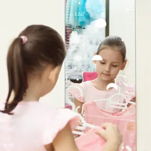 Acrylic mirror height growth chart wall sticker for kids room decor, 90-120cm scale ruler
