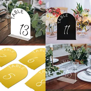 Acrylic arch table numbers for wedding reception party table decor centerpieces sign sets.