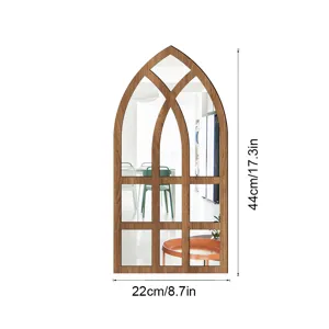 Wooden acrylic mirror wall sticker arched window design home decor for living room bedroom