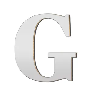 Houten acryl spiegel 3D letter G muursticker woondecoratie gepersonaliseerd bord.